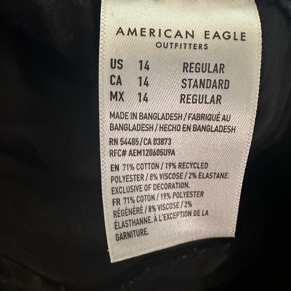 American Eagle Next Level Stretch Distressed Denim Mini Skirt, Black - Picture 6 of 8